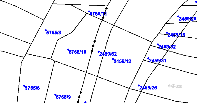 Parcela st. 2459/62 v KÚ Kožlany, Katastrální mapa