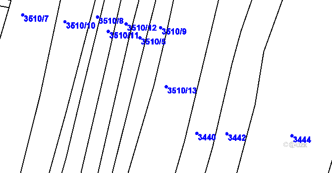 Parcela st. 3510/13 v KÚ Kožlany, Katastrální mapa