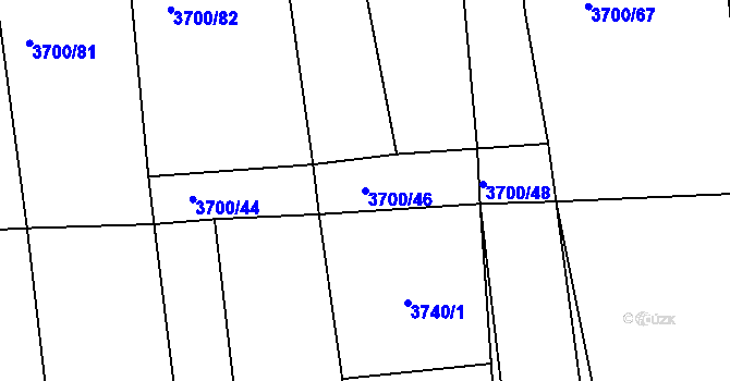 Parcela st. 3700/46 v KÚ Kožlany, Katastrální mapa