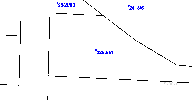 Parcela st. 2263/51 v KÚ Kožlany, Katastrální mapa