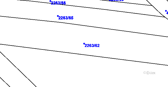 Parcela st. 2263/62 v KÚ Kožlany, Katastrální mapa