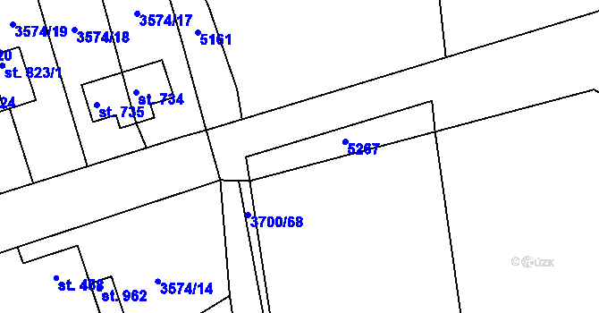 Parcela st. 3700/86 v KÚ Kožlany, Katastrální mapa