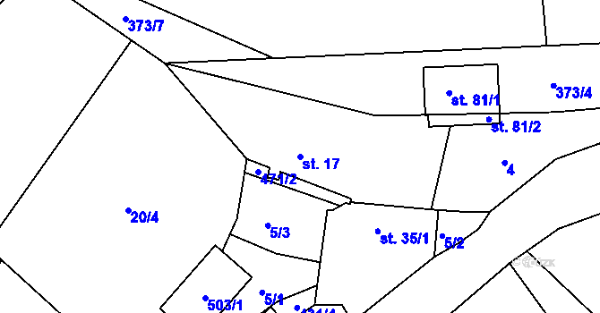 Parcela st. 17 v KÚ Bohumilice u Kožlí, Katastrální mapa