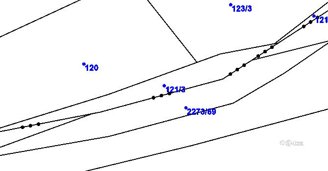 Parcela st. 121/3 v KÚ Bohumilice u Kožlí, Katastrální mapa