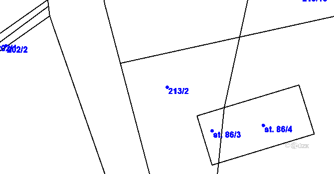 Parcela st. 213/2 v KÚ Bohumilice u Kožlí, Katastrální mapa