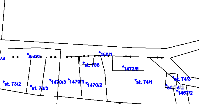 Parcela st. 450/1 v KÚ Bohumilice u Kožlí, Katastrální mapa