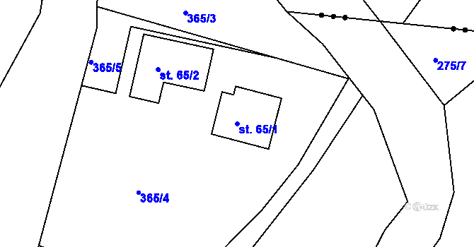 Parcela st. 65/1 v KÚ Bohumilice u Kožlí, Katastrální mapa