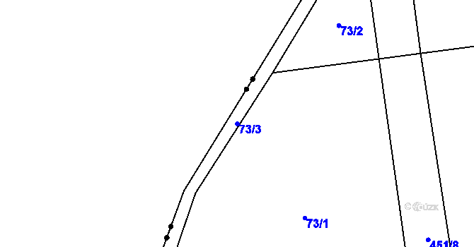 Parcela st. 73/3 v KÚ Bohumilice u Kožlí, Katastrální mapa