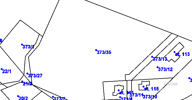 Parcela st. 373/35 v KÚ Bohumilice u Kožlí, Katastrální mapa
