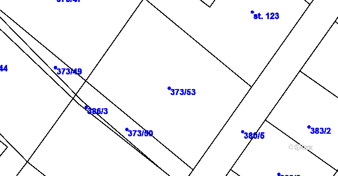 Parcela st. 373/53 v KÚ Bohumilice u Kožlí, Katastrální mapa
