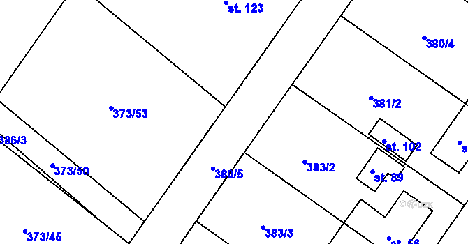 Parcela st. 373/54 v KÚ Bohumilice u Kožlí, Katastrální mapa