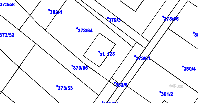 Parcela st. 123 v KÚ Bohumilice u Kožlí, Katastrální mapa