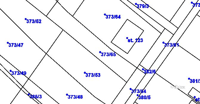 Parcela st. 373/65 v KÚ Bohumilice u Kožlí, Katastrální mapa