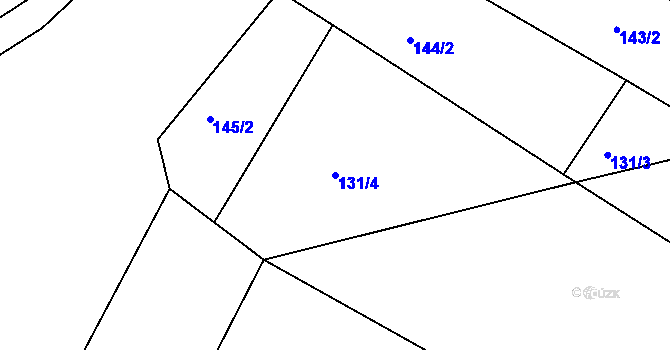 Parcela st. 131/4 v KÚ Kožlí, Katastrální mapa