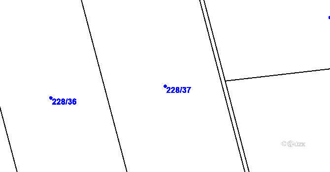 Parcela st. 228/37 v KÚ Kožušany, Katastrální mapa
