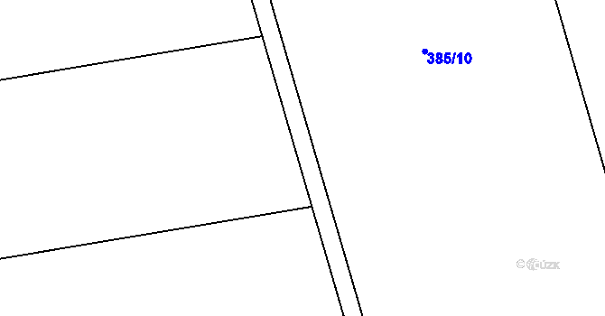 Parcela st. 385/9 v KÚ Kožušany, Katastrální mapa
