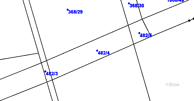 Parcela st. 482/4 v KÚ Kožušany, Katastrální mapa