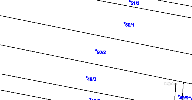 Parcela st. 50/2 v KÚ Tážaly, Katastrální mapa