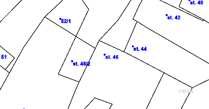 Parcela st. 46 v KÚ Kožušice, Katastrální mapa