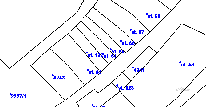 Parcela st. 64 v KÚ Kožušice, Katastrální mapa