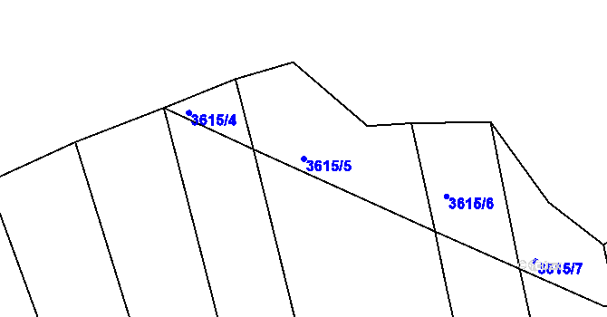 Parcela st. 3615/5 v KÚ Kožušice, Katastrální mapa