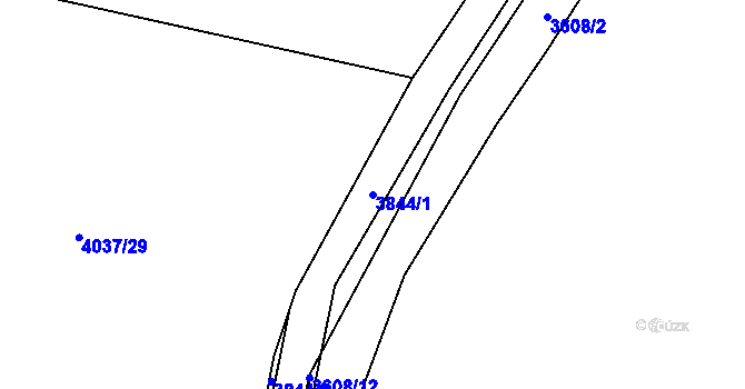 Parcela st. 3844/1 v KÚ Kožušice, Katastrální mapa