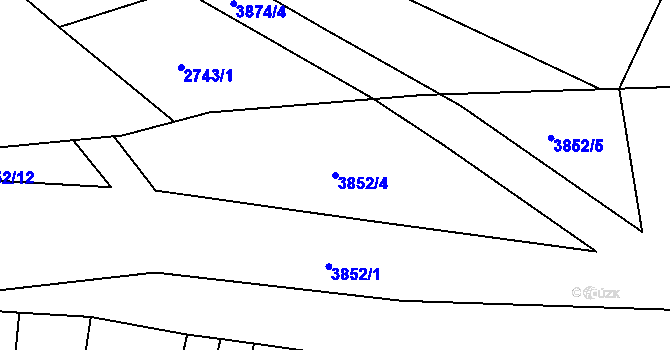 Parcela st. 3852/4 v KÚ Kožušice, Katastrální mapa
