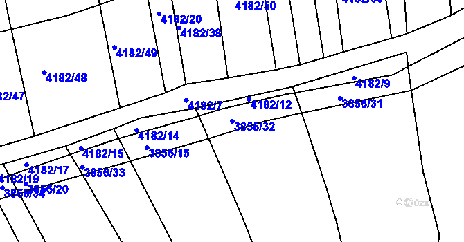 Parcela st. 3856/32 v KÚ Kožušice, Katastrální mapa