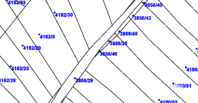 Parcela st. 3856/46 v KÚ Kožušice, Katastrální mapa