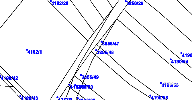 Parcela st. 3856/48 v KÚ Kožušice, Katastrální mapa