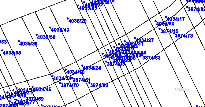 Parcela st. 4034/48 v KÚ Kožušice, Katastrální mapa