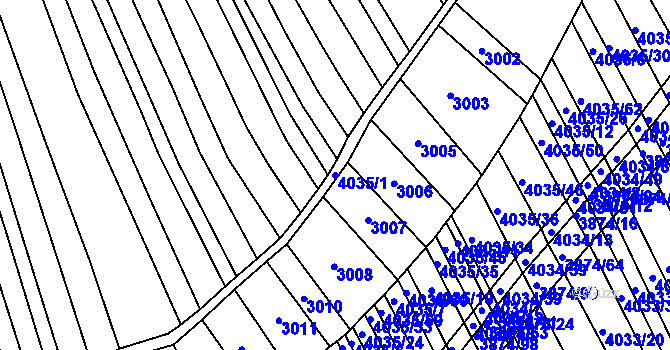 Parcela st. 4035/1 v KÚ Kožušice, Katastrální mapa