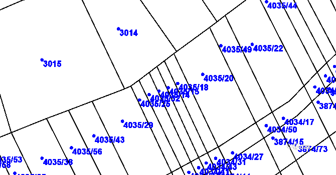 Parcela st. 4035/15 v KÚ Kožušice, Katastrální mapa