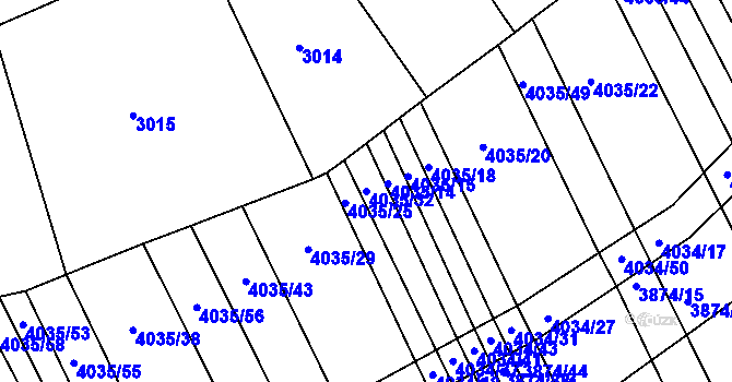 Parcela st. 4035/32 v KÚ Kožušice, Katastrální mapa