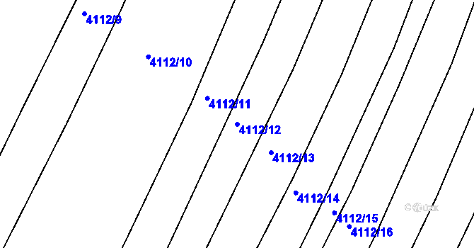 Parcela st. 4112/12 v KÚ Kožušice, Katastrální mapa