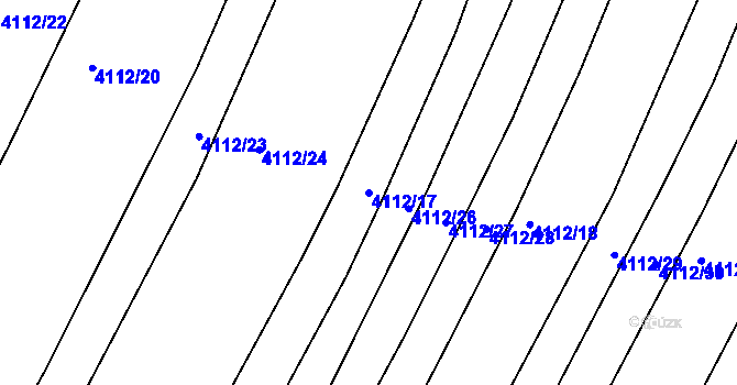 Parcela st. 4112/17 v KÚ Kožušice, Katastrální mapa