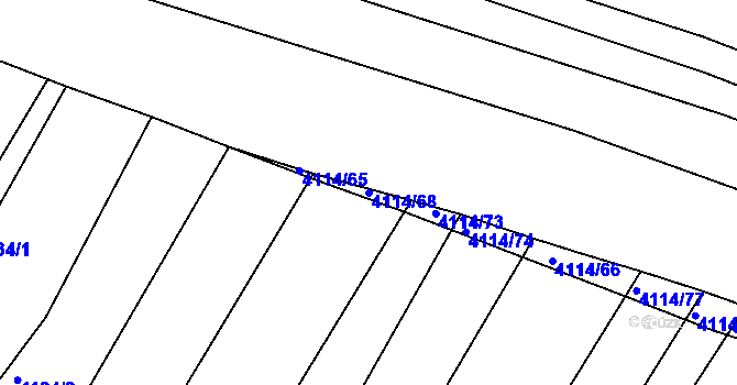 Parcela st. 4114/68 v KÚ Kožušice, Katastrální mapa