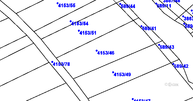 Parcela st. 4153/46 v KÚ Kožušice, Katastrální mapa