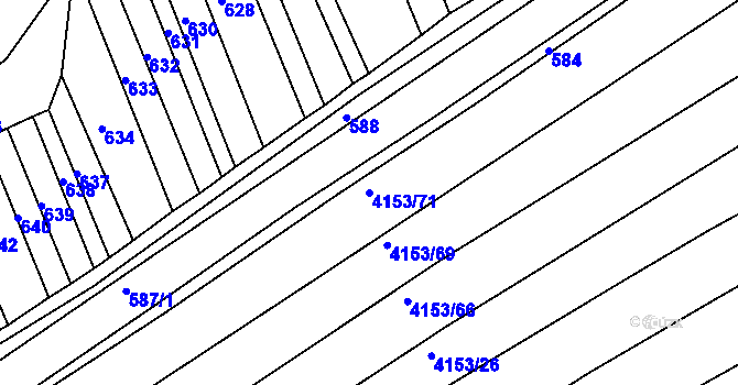 Parcela st. 4153/71 v KÚ Kožušice, Katastrální mapa