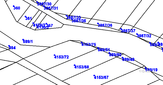 Parcela st. 4153/75 v KÚ Kožušice, Katastrální mapa