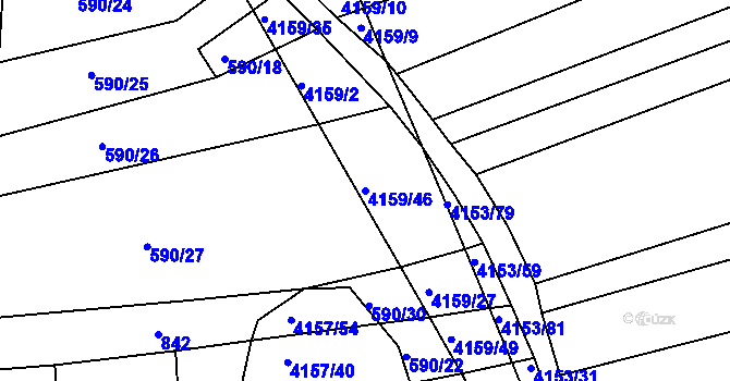 Parcela st. 4159/46 v KÚ Kožušice, Katastrální mapa