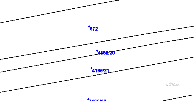 Parcela st. 4165/20 v KÚ Kožušice, Katastrální mapa
