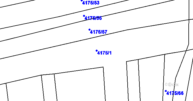 Parcela st. 4175/1 v KÚ Kožušice, Katastrální mapa