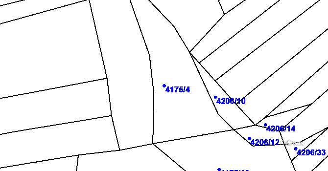 Parcela st. 4175/4 v KÚ Kožušice, Katastrální mapa