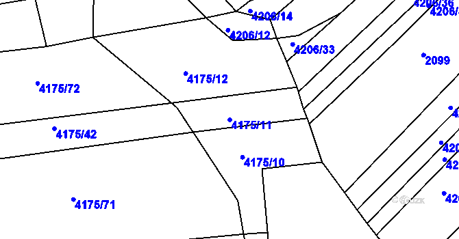Parcela st. 4175/11 v KÚ Kožušice, Katastrální mapa