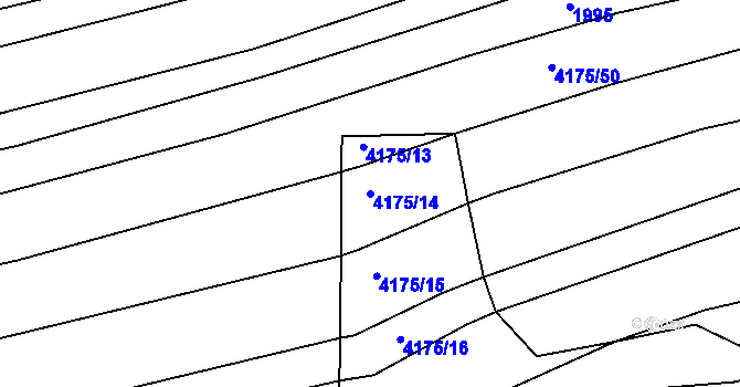 Parcela st. 4175/14 v KÚ Kožušice, Katastrální mapa