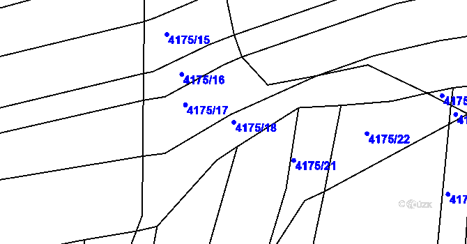 Parcela st. 4175/18 v KÚ Kožušice, Katastrální mapa