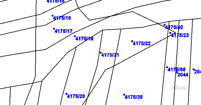 Parcela st. 4175/21 v KÚ Kožušice, Katastrální mapa