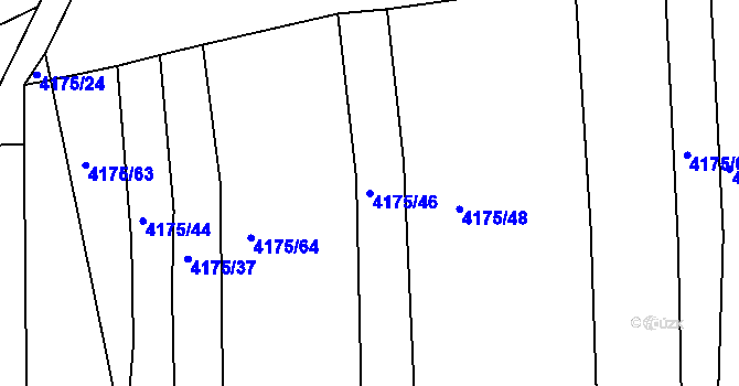 Parcela st. 4175/46 v KÚ Kožušice, Katastrální mapa