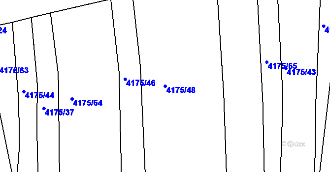 Parcela st. 4175/48 v KÚ Kožušice, Katastrální mapa